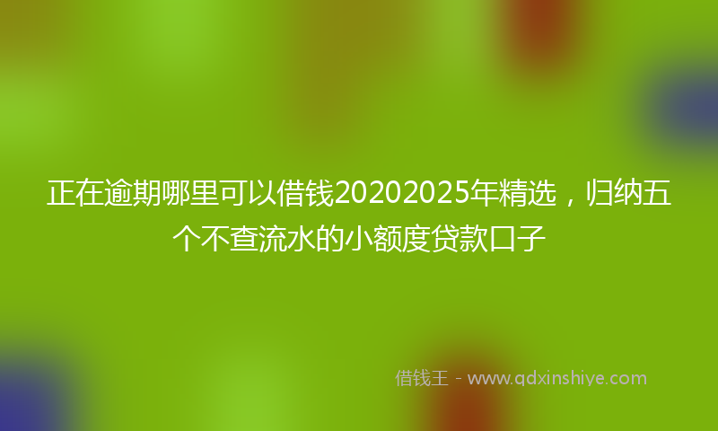 正在逾期哪里可以借钱20202025年精选，归纳五个不查流水的小额度贷款口子
