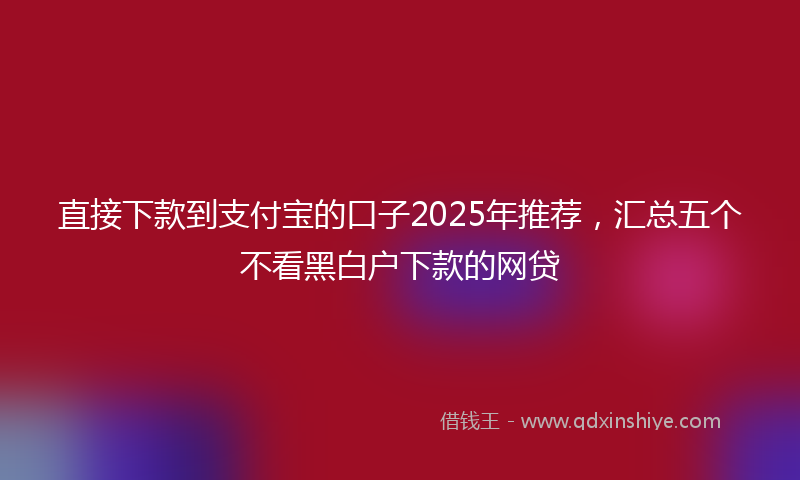 直接下款到支付宝的口子2025年推荐，汇总五个不看黑白户下款的网贷