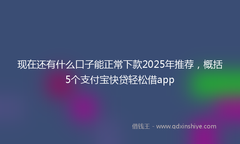 现在还有什么口子能正常下款2025年推荐，概括5个支付宝快贷轻松借app