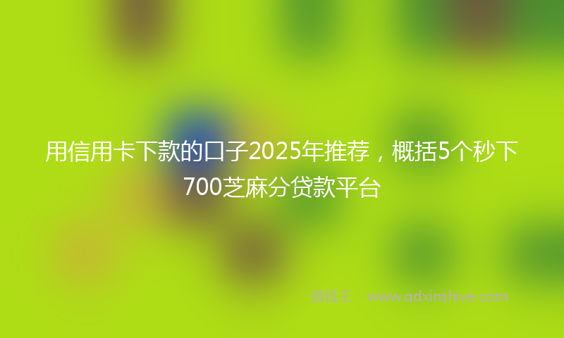 用信用卡下款的口子2025年推荐,概括5个秒下700芝麻分贷款平台