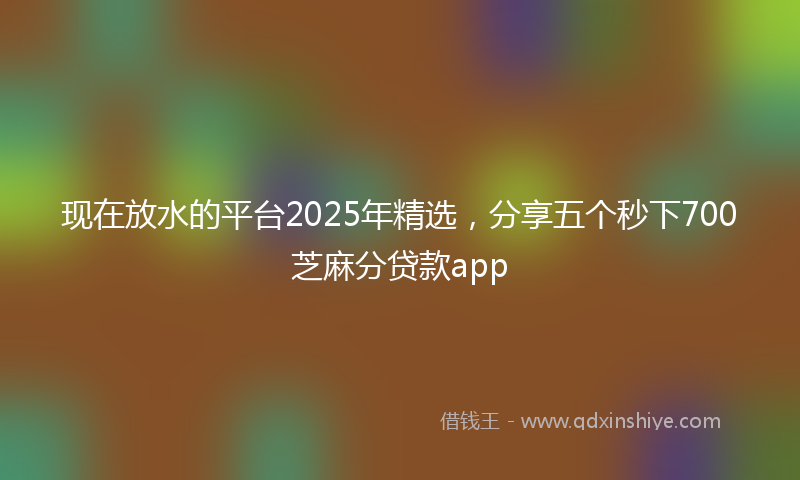 现在放水的平台2025年精选，分享五个秒下700芝麻分贷款app