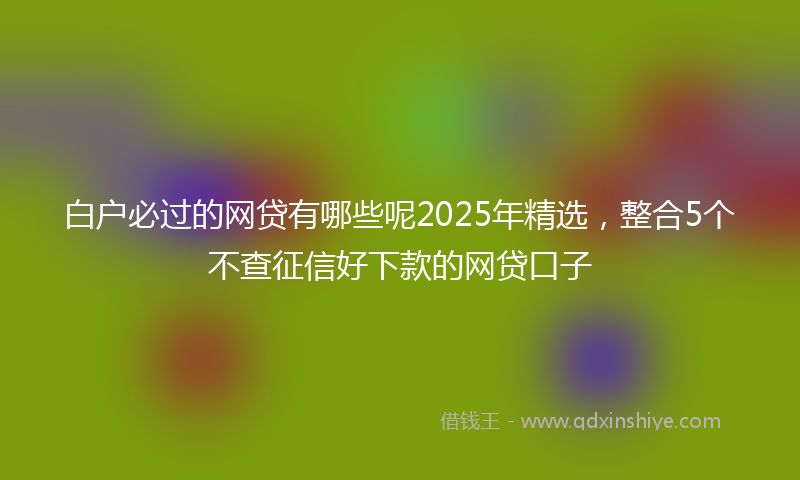 白户必过的网贷有哪些呢2025年精选,整合5个不查征信好下款的网贷口子