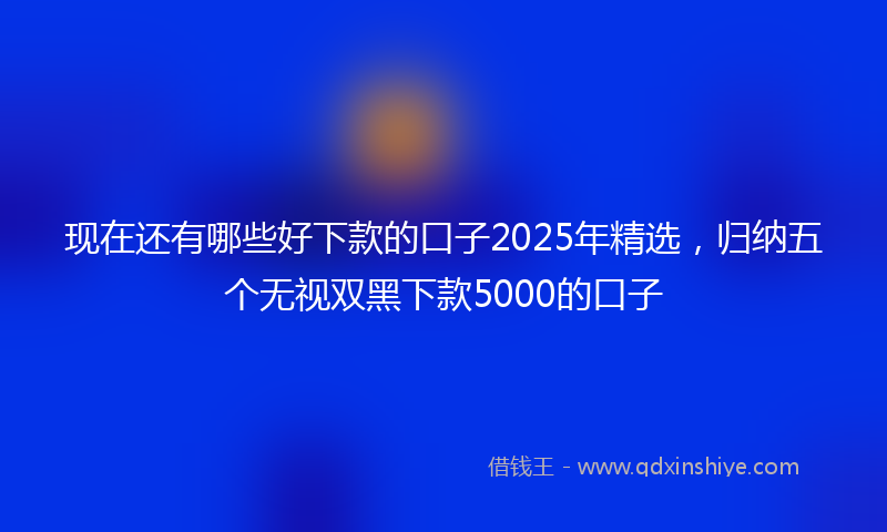 现在还有哪些好下款的口子2025年精选，归纳五个无视双黑下款5000的口子