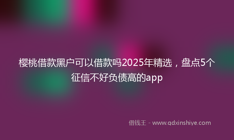 樱桃借款黑户可以借款吗2025年精选,盘点5个征信不好负债高的app