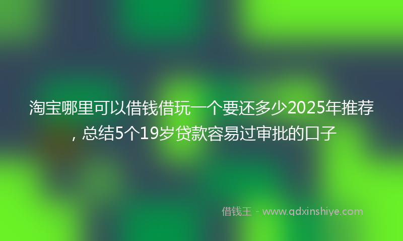 淘宝哪里可以借钱借玩一个要还多少2025年推荐，总结5个19岁贷款容易过审批的口子