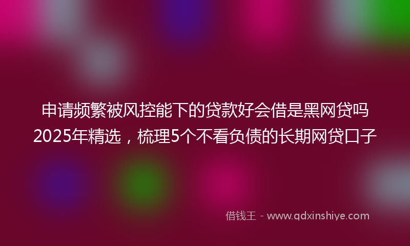 申请频繁被风控能下的贷款好会借是黑网贷吗2025年精选，梳理5个不看负债的长期网贷口子