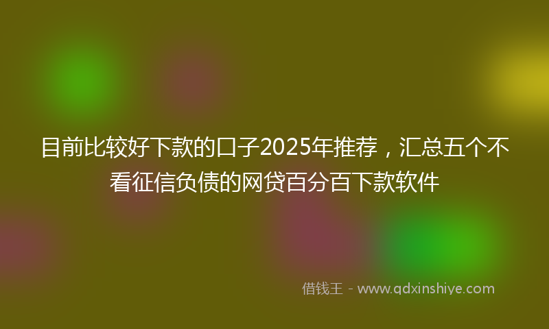 目前比较好下款的口子2025年推荐，汇总五个不看征信负债的网贷百分百下款软件
