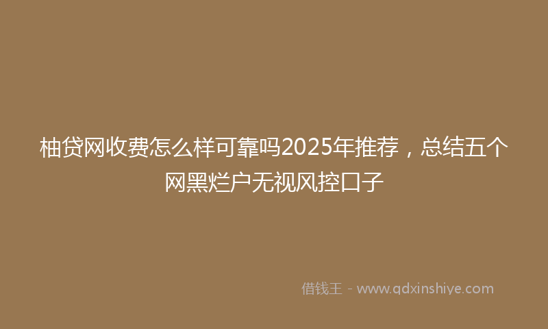 柚贷网收费怎么样可靠吗2025年推荐，总结五个网黑烂户无视风控口子