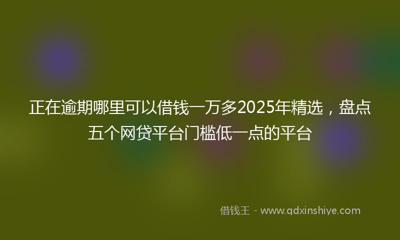 正在逾期哪里可以借钱一万多2025年精选，盘点五个网贷平台门槛低一点的平台