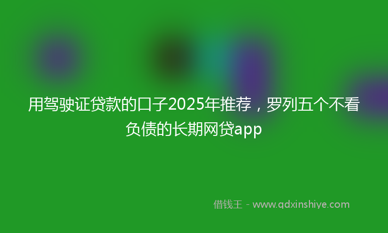 用驾驶证贷款的口子2025年推荐，罗列五个不看负债的长期网贷app