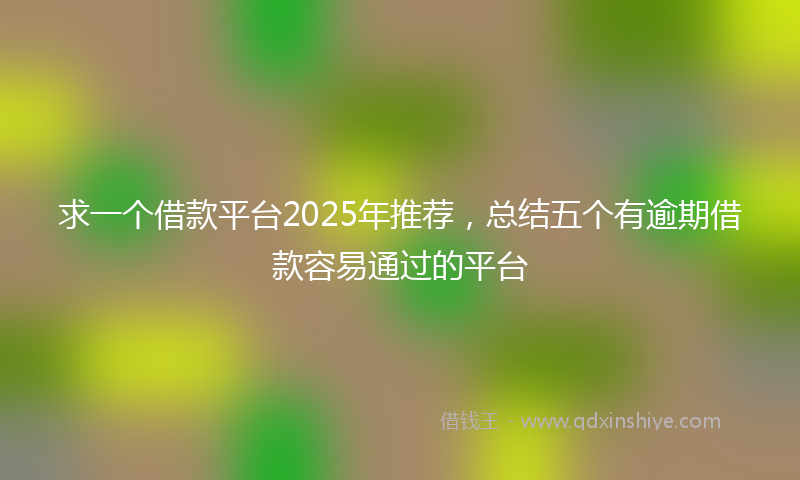 求一个借款平台2025年推荐，总结五个有逾期借款容易通过的平台