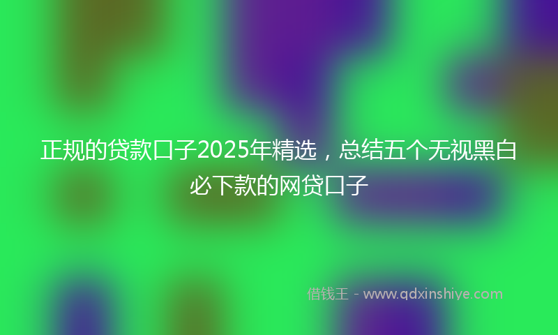 正规的贷款口子2025年精选，总结五个无视黑白必下款的网贷口子
