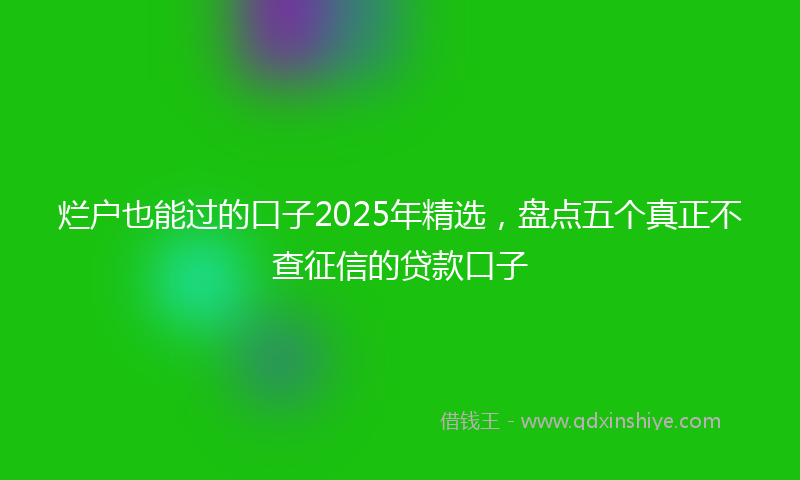 烂户也能过的口子2025年精选，盘点五个真正不查征信的贷款口子