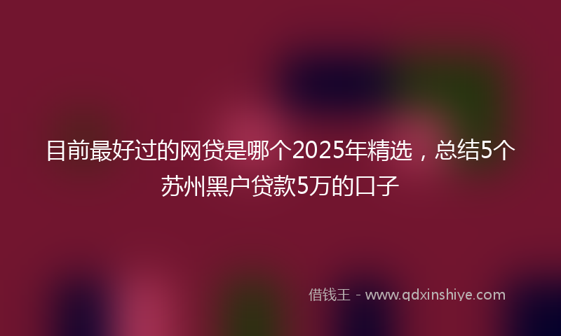 目前最好过的网贷是哪个2025年精选，总结5个苏州黑户贷款5万的口子