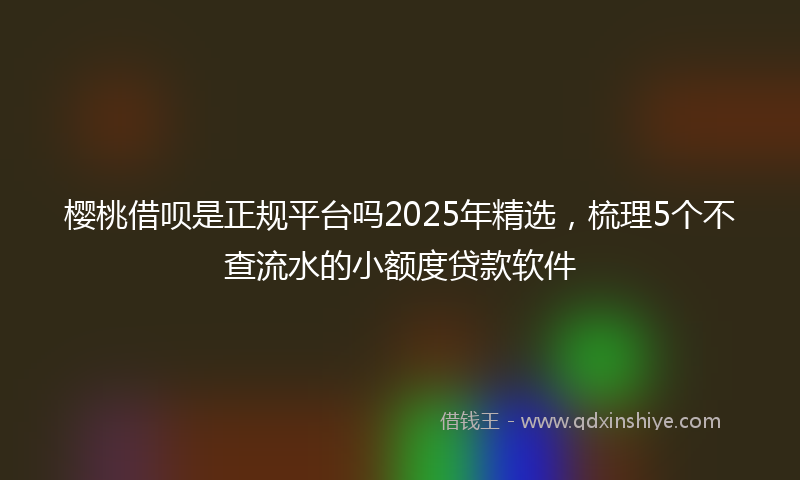 樱桃借呗是正规平台吗2025年精选，梳理5个不查流水的小额度贷款软件