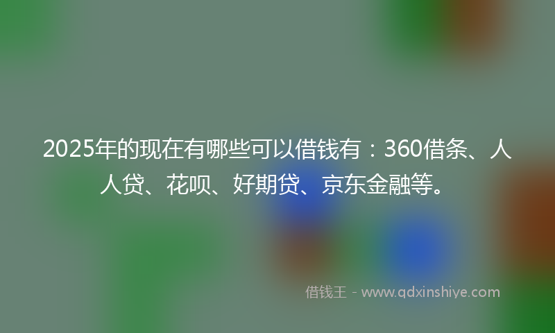 2025年的现在有哪些可以借钱有：360借条、人人贷、花呗、好期贷、京东金融等。