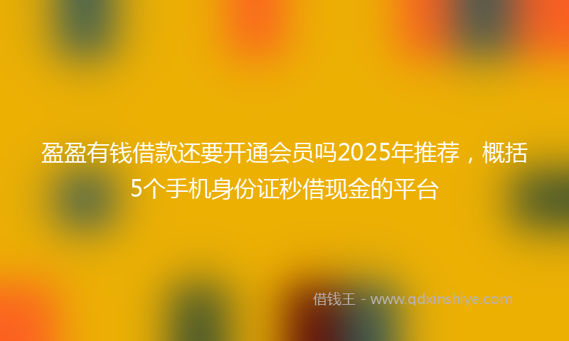 盈盈有钱借款还要开通会员吗2025年推荐，概括5个手机身份证秒借现金的平台