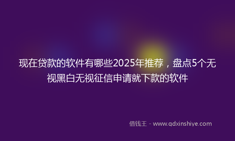 现在贷款的软件有哪些2025年推荐，盘点5个无视黑白无视征信申请就下款的软件