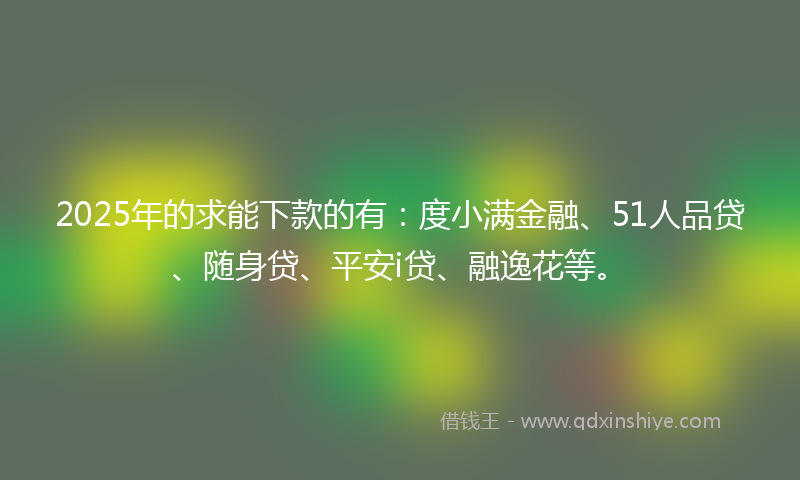 2025年的求能下款的有：度小满金融、51人品贷、随身贷、平安i贷、融逸花等。