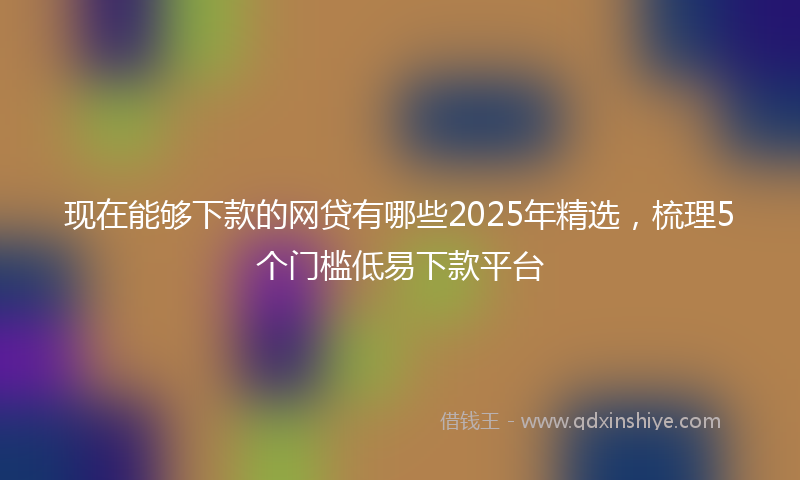 现在能够下款的网贷有哪些2025年精选，梳理5个门槛低易下款平台