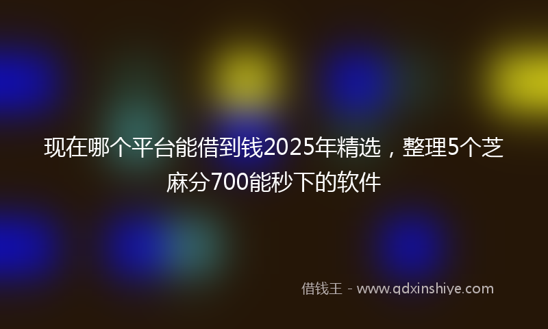 现在哪个平台能借到钱2025年精选，整理5个芝麻分700能秒下的软件