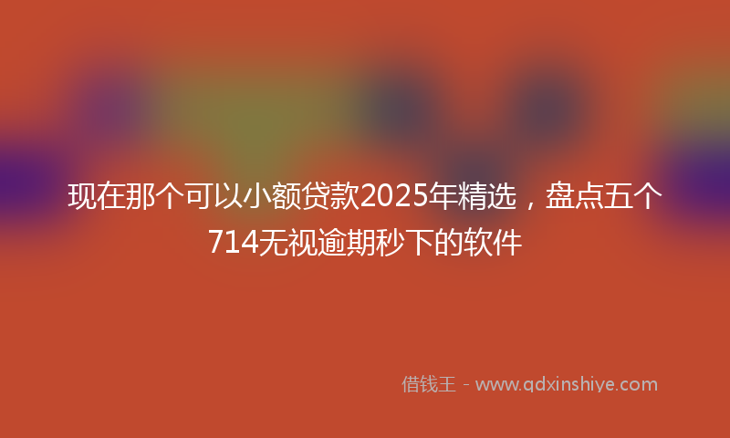现在那个可以小额贷款2025年精选,盘点五个714无视逾期秒下的软件