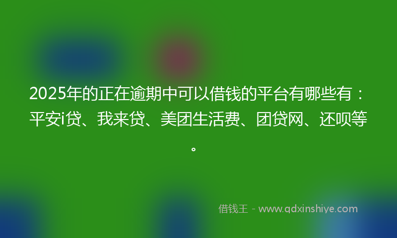 2025年的正在逾期中可以借钱的平台有哪些有：平安i贷、我来贷、美团生活费、团贷网、还呗等。