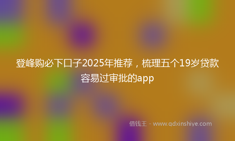 登峰购必下口子2025年推荐，梳理五个19岁贷款容易过审批的app