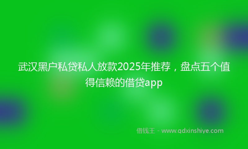 武汉黑户私贷私人放款2025年推荐，盘点五个值得信赖的借贷app