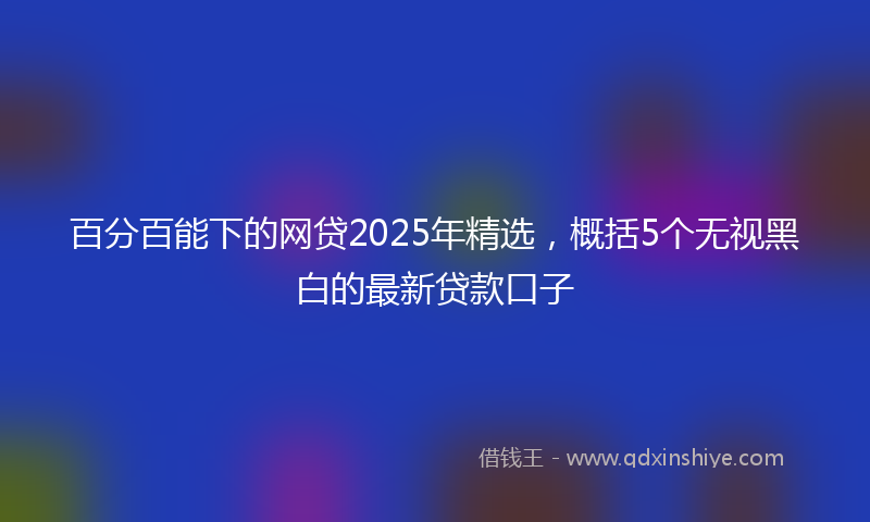 百分百能下的网贷2025年精选，概括5个无视黑白的最新贷款口子