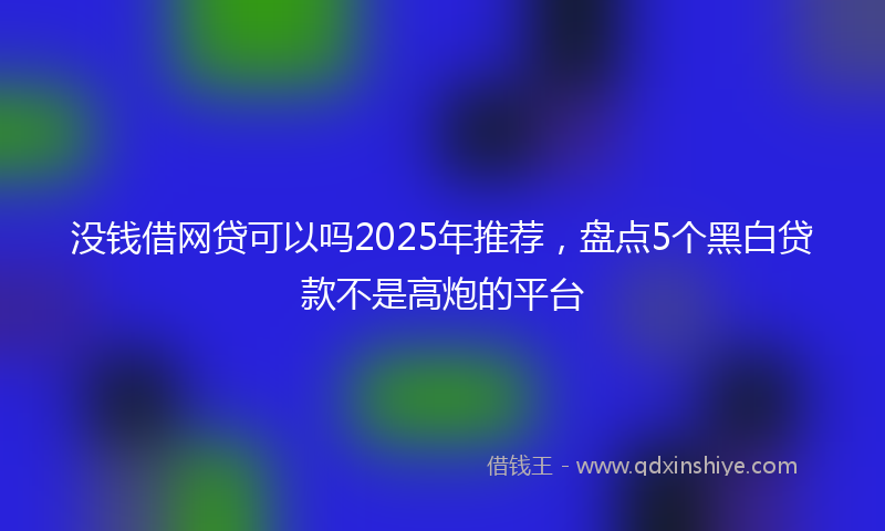 没钱借网贷可以吗2025年推荐，盘点5个黑白贷款不是高炮的平台