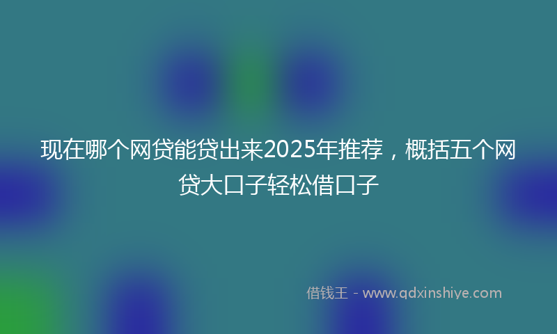 现在哪个网贷能贷出来2025年推荐，概括五个网贷大口子轻松借口子
