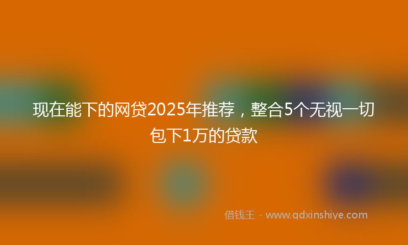 现在能下的网贷2025年推荐，整合5个无视一切包下1万的贷款