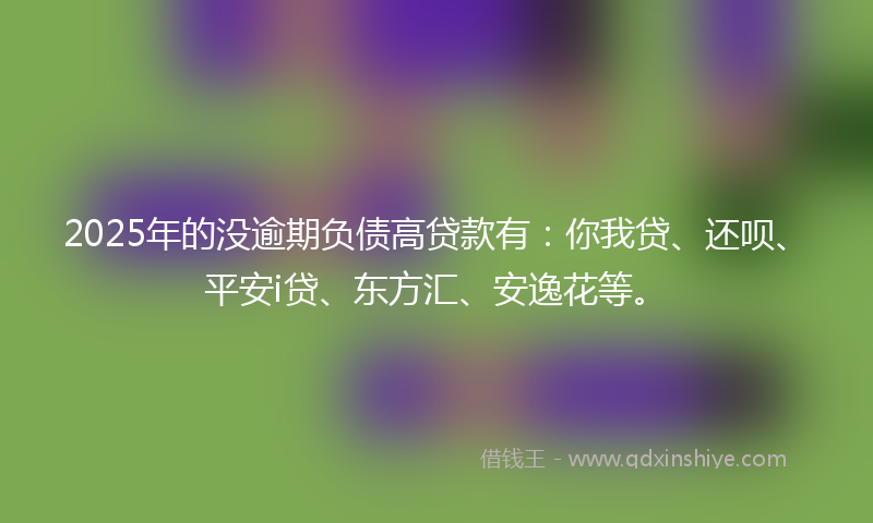 2025年的没逾期负债高贷款有：你我贷、还呗、平安i贷、东方汇、安逸花等。