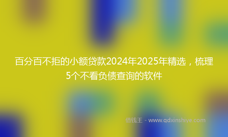 百分百不拒的小额贷款2024年2025年精选，梳理5个不看负债查询的软件