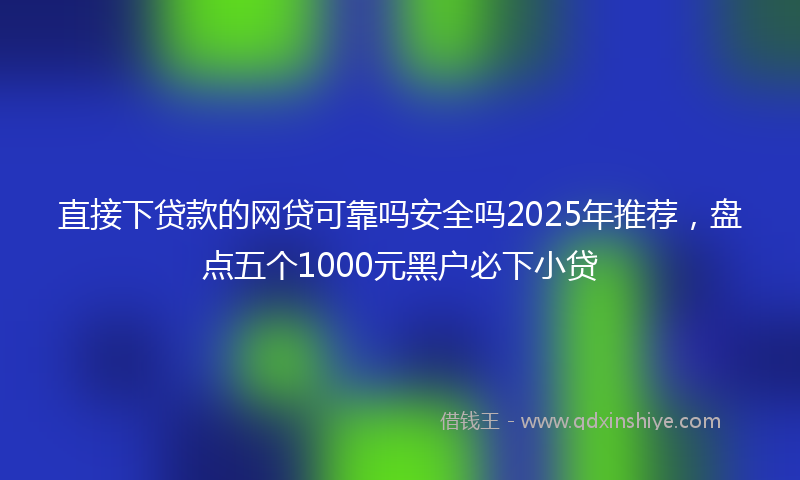 直接下贷款的网贷可靠吗安全吗2025年推荐，盘点五个1000元黑户必下小贷
