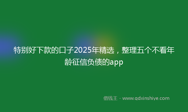 特别好下款的口子2025年精选，整理五个不看年龄征信负债的app