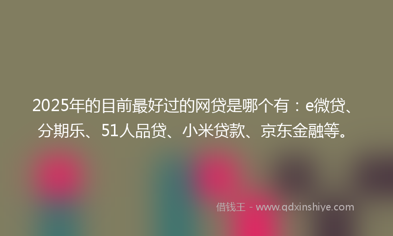 2025年的目前最好过的网贷是哪个有：e微贷、分期乐、51人品贷、小米贷款、京东金融等。