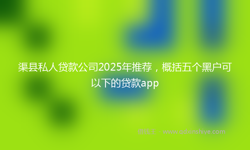 渠县私人贷款公司2025年推荐，概括五个黑户可以下的贷款app