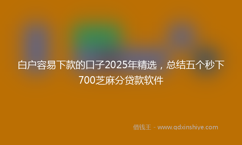 白户容易下款的口子2025年精选，总结五个秒下700芝麻分贷款软件