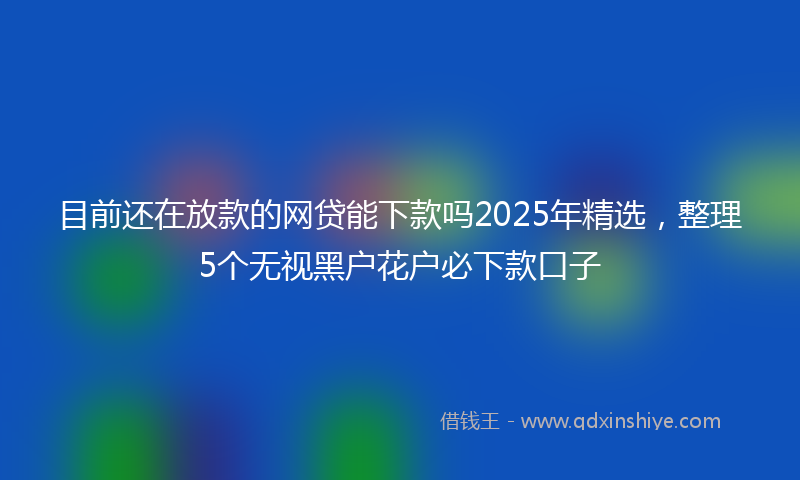 目前还在放款的网贷能下款吗2025年精选，整理5个无视黑户花户必下款口子