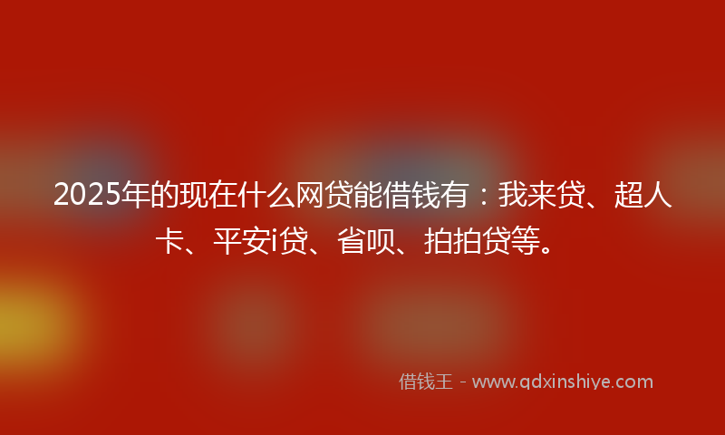 2025年的现在什么网贷能借钱有：我来贷、超人卡、平安i贷、省呗、拍拍贷等。