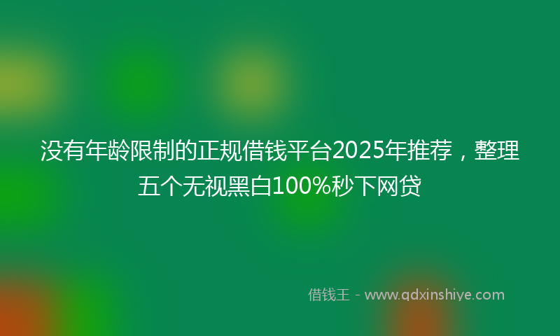 没有年龄限制的正规借钱平台2025年推荐，整理五个无视黑白100%秒下网贷