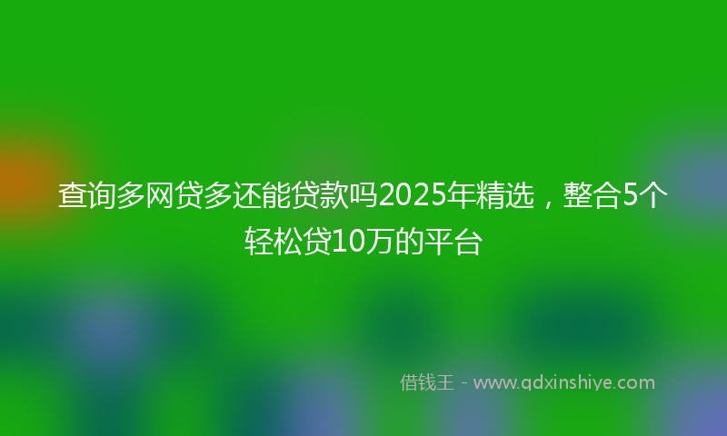 查询多网贷多还能贷款吗2025年精选，整合5个轻松贷10万的平台