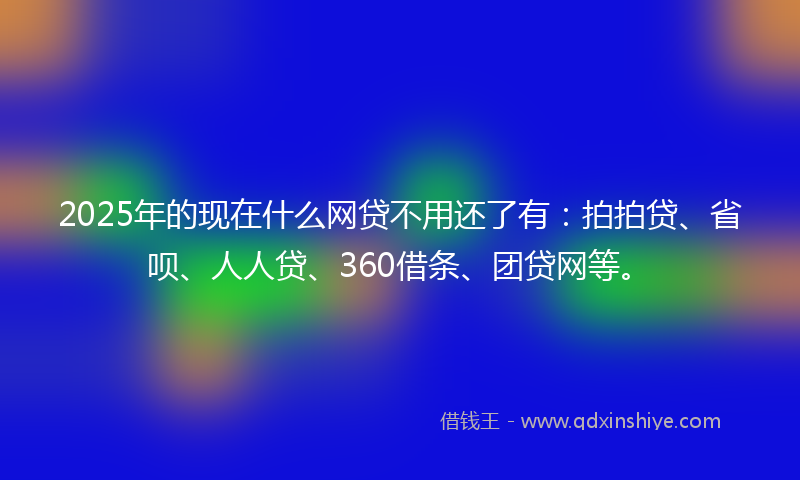 2025年的现在什么网贷不用还了有：拍拍贷、省呗、人人贷、360借条、团贷网等。