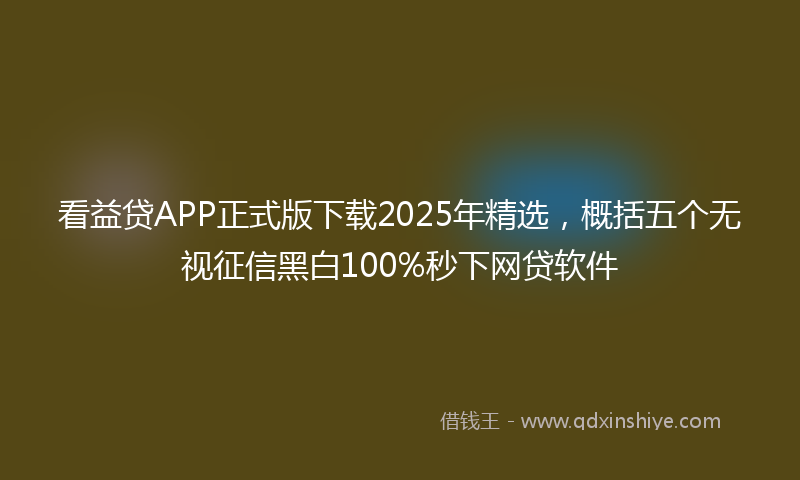 看益贷APP正式版下载2025年精选，概括五个无视征信黑白100%秒下网贷软件