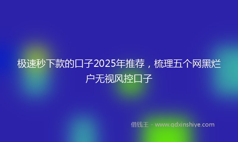 极速秒下款的口子2025年推荐，梳理五个网黑烂户无视风控口子