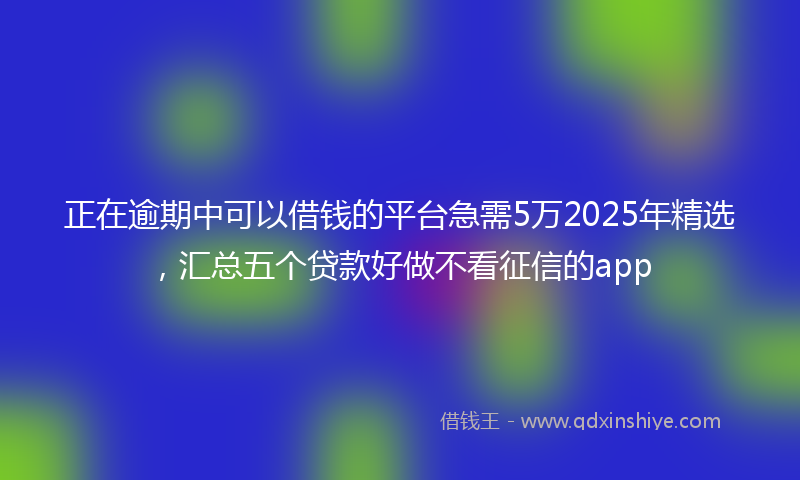 正在逾期中可以借钱的平台急需5万2025年精选，汇总五个贷款好做不看征信的app