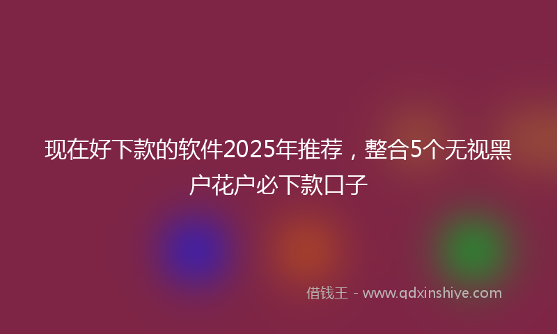 现在好下款的软件2025年推荐，整合5个无视黑户花户必下款口子
