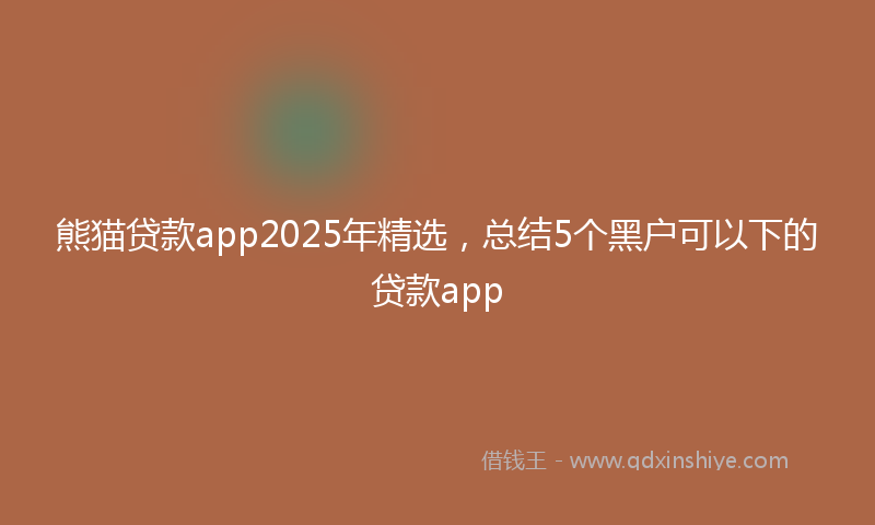 熊猫贷款app2025年精选，总结5个黑户可以下的贷款app